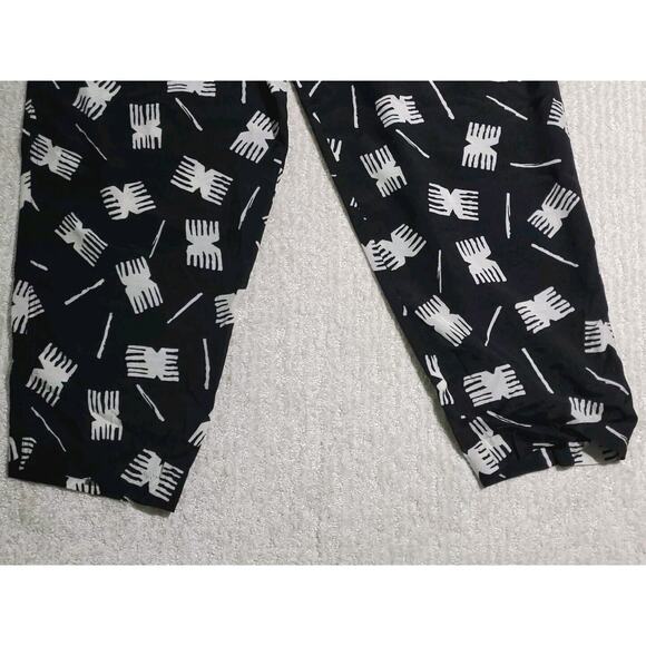 Vintage Chaus LG Black White Elastic Waist Lounge Leisurewear Lightweight Pants - Picture 4 of 8